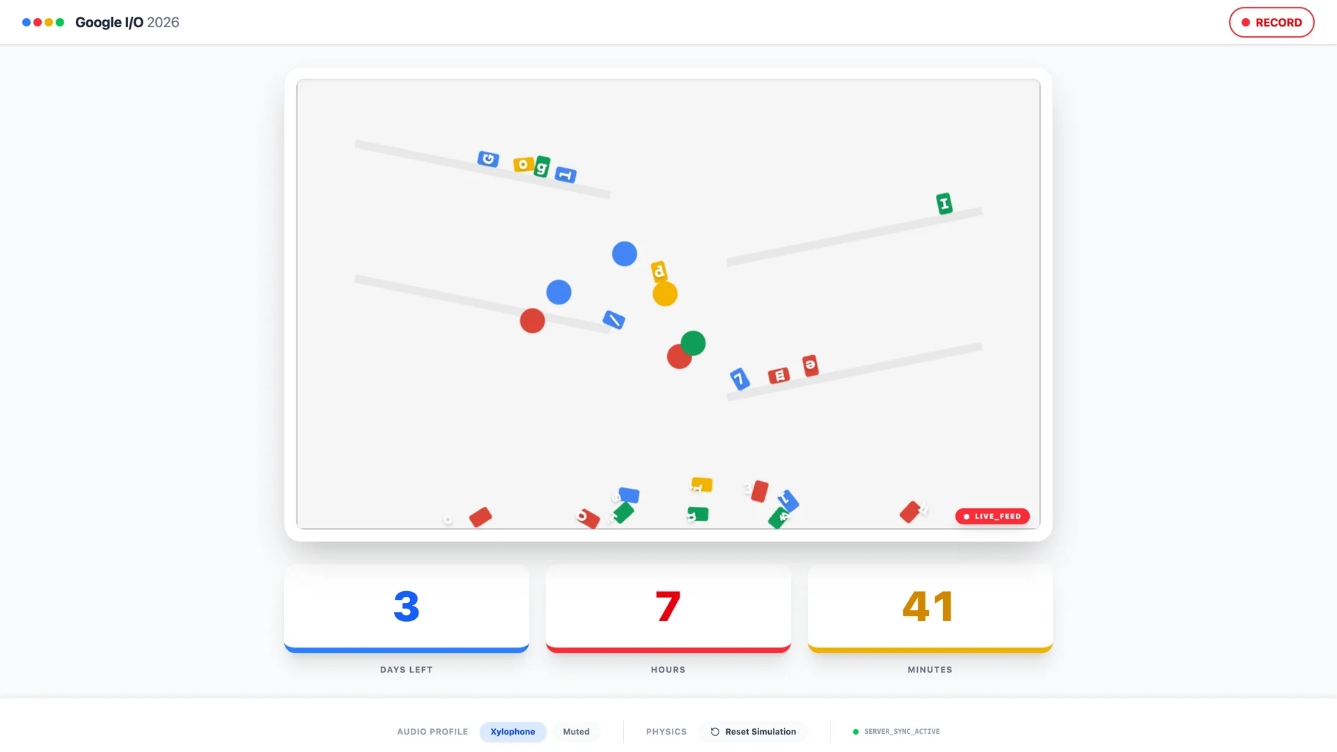 Collision cascade showing character rigid bodies interacting with obstacles and triggering audio pulses