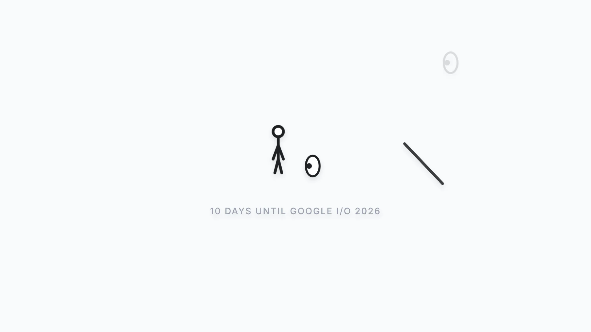 The stick figure in an action pose facing the Gemini eyes mid-confrontation